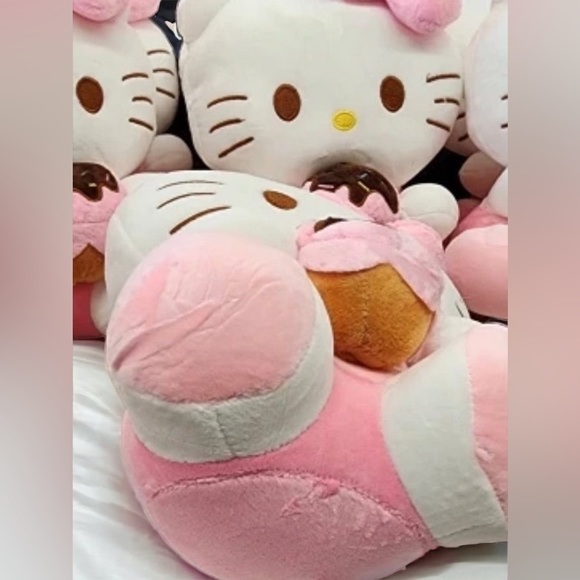 Adorable Kawaii Sanrio Hello Kitty Ice Cream Cone Plush Doll - Stuffed Toy - Picture 2 of 12